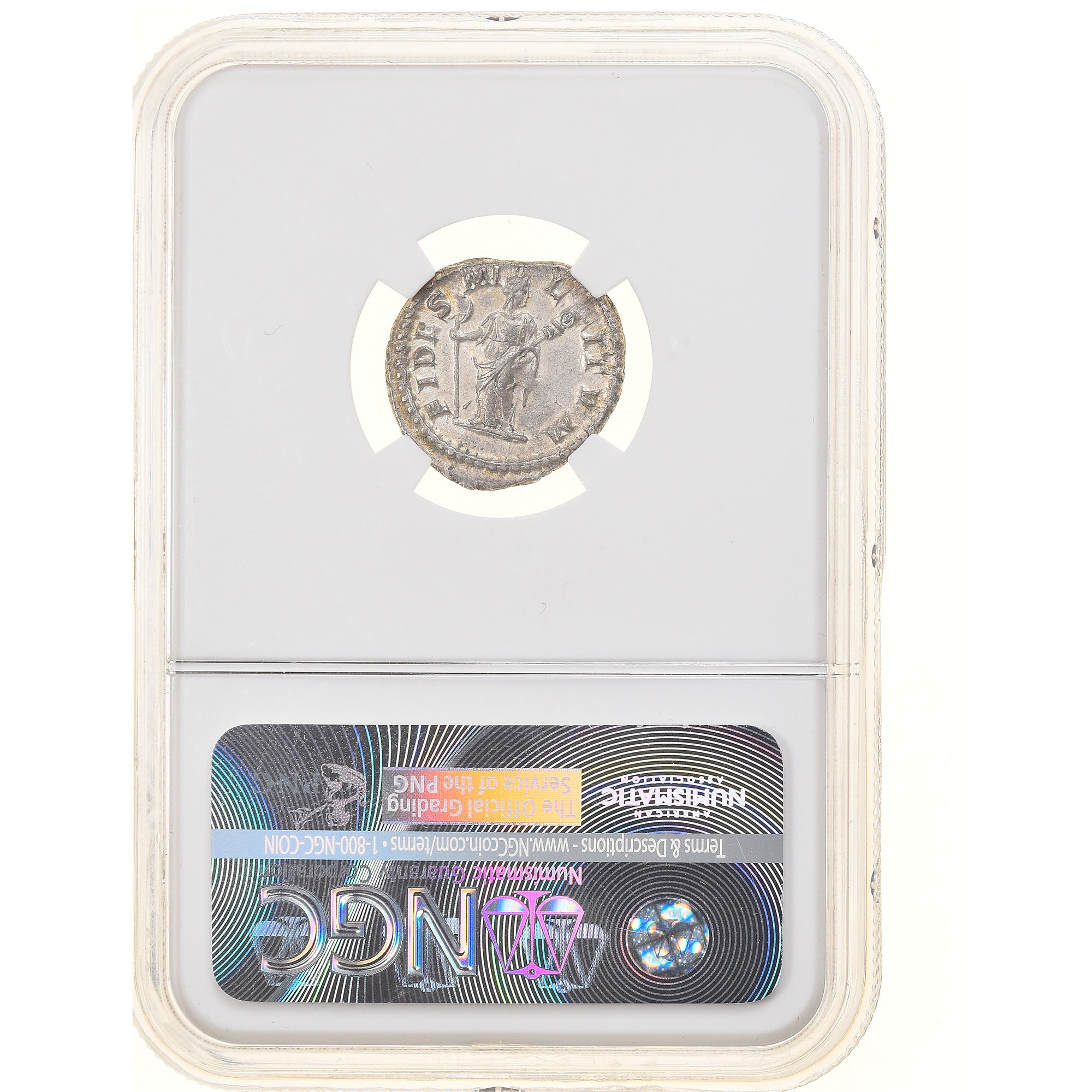Coin, Elagabalus, Denarius, 219, Rome, graded, NGC, AU, AU(50-53), Silver