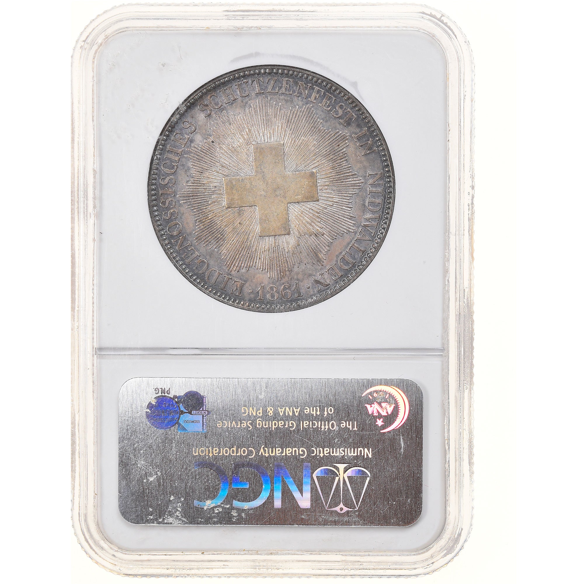 Coin, Switzerland, 5 Francs, 1861, Bern, NGC, MS62, MS(60-62), Silver, KM:S6