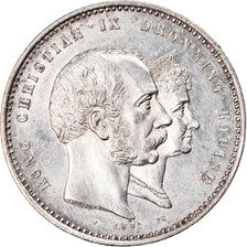 Coin, Denmark, Christian IX, 2 Kroner, 1892, Copenhagen, AU(55-58), Silver