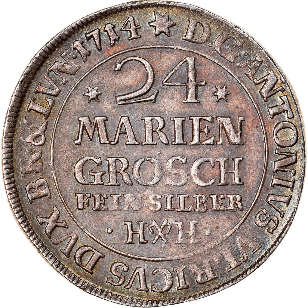 Coin, German States, BRUNSWICK-WOLFENBUTTEL, Anton Ulrich, 24 Mariengroschen