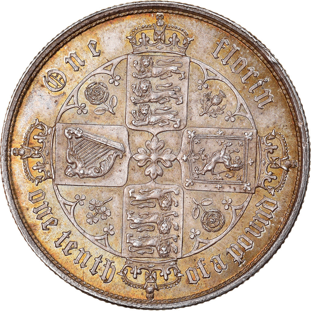 Monnaie, Grande-Bretagne, Victoria, Florin, Two Shillings, 1852, Londres, SUP+