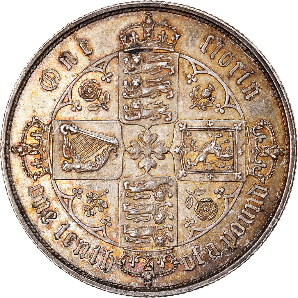 Coin, Great Britain, Victoria, Florin, Two Shillings, 1853, London, MS(60-62)