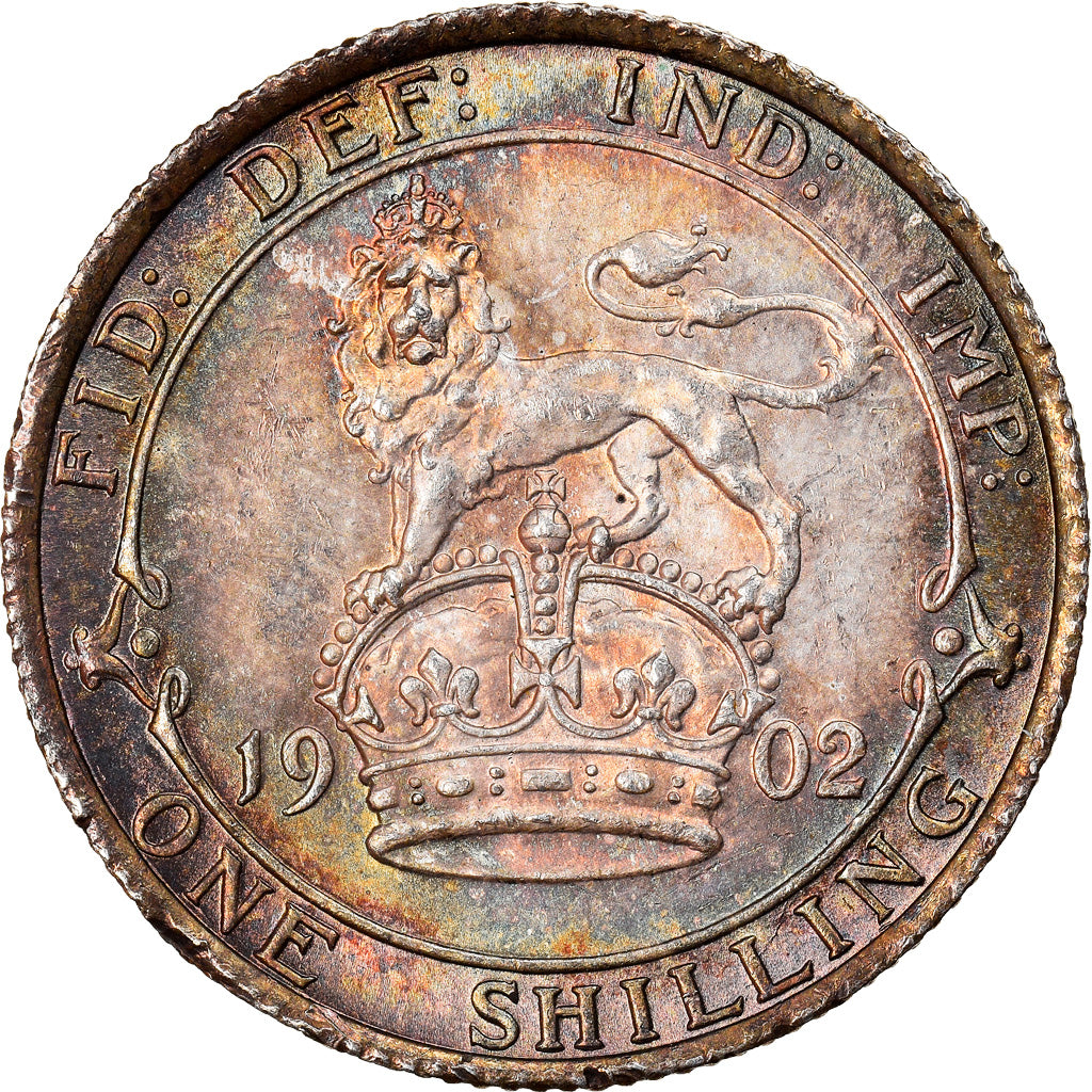 Coin, Great Britain, Edward VII, Shilling, 1902, MS(60-62), Silver, KM:800