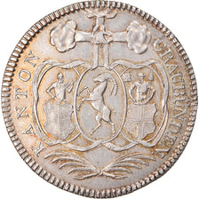 Coin, SWISS CANTONS, GRAUBUNDEN, 10 Batzen, 1825, Zürich, AU(50-53), Silver