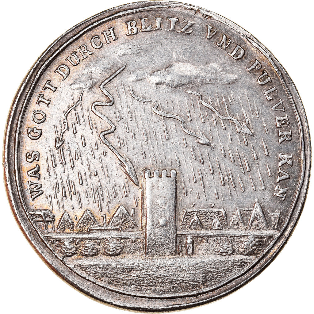 Germany, Medal, Explosion from Pulverturmes von Breslau, 1749, AU(55-58), Silver