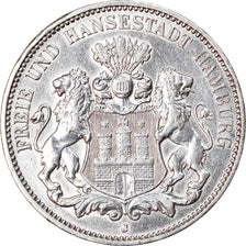 Coin, German States, HAMBURG, 3 Mark, 1908, Hamburg, EF(40-45), Silver, KM:620