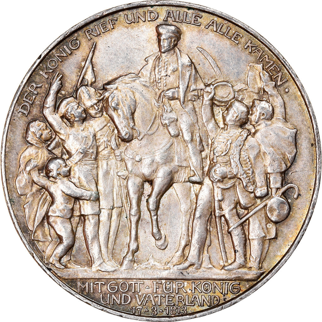Münze, Deutsch Staaten, PRUSSIA, Wilhelm II, 3 Mark, 1913, Berlin, SS+, Silber