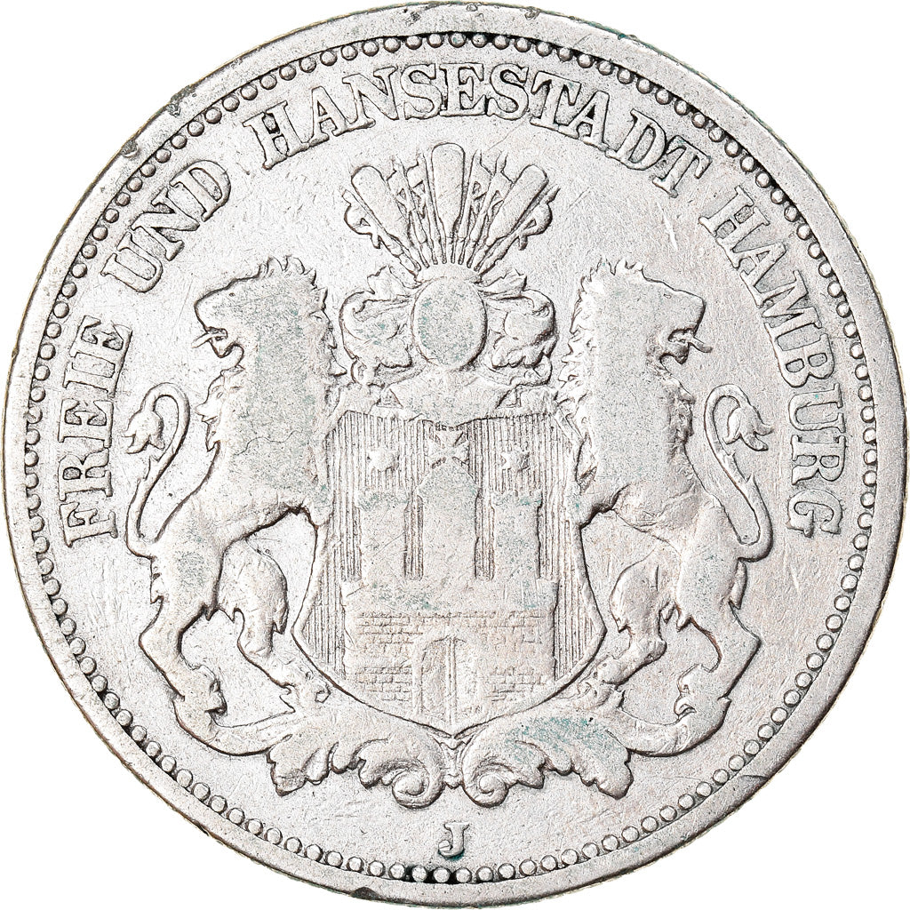 Coin, German States, HAMBURG, 2 Mark, 1876, Hambourg, VF(30-35), Silver, KM:604