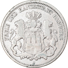 Moneta, Stati tedeschi, HAMBURG, 2 Mark, 1876, Hambourg, MB+, Argento, KM:604