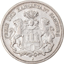 Moeda, Estados Alemães, HAMBURG, 2 Mark, 1902, Hamburg, VF(30-35), Prata