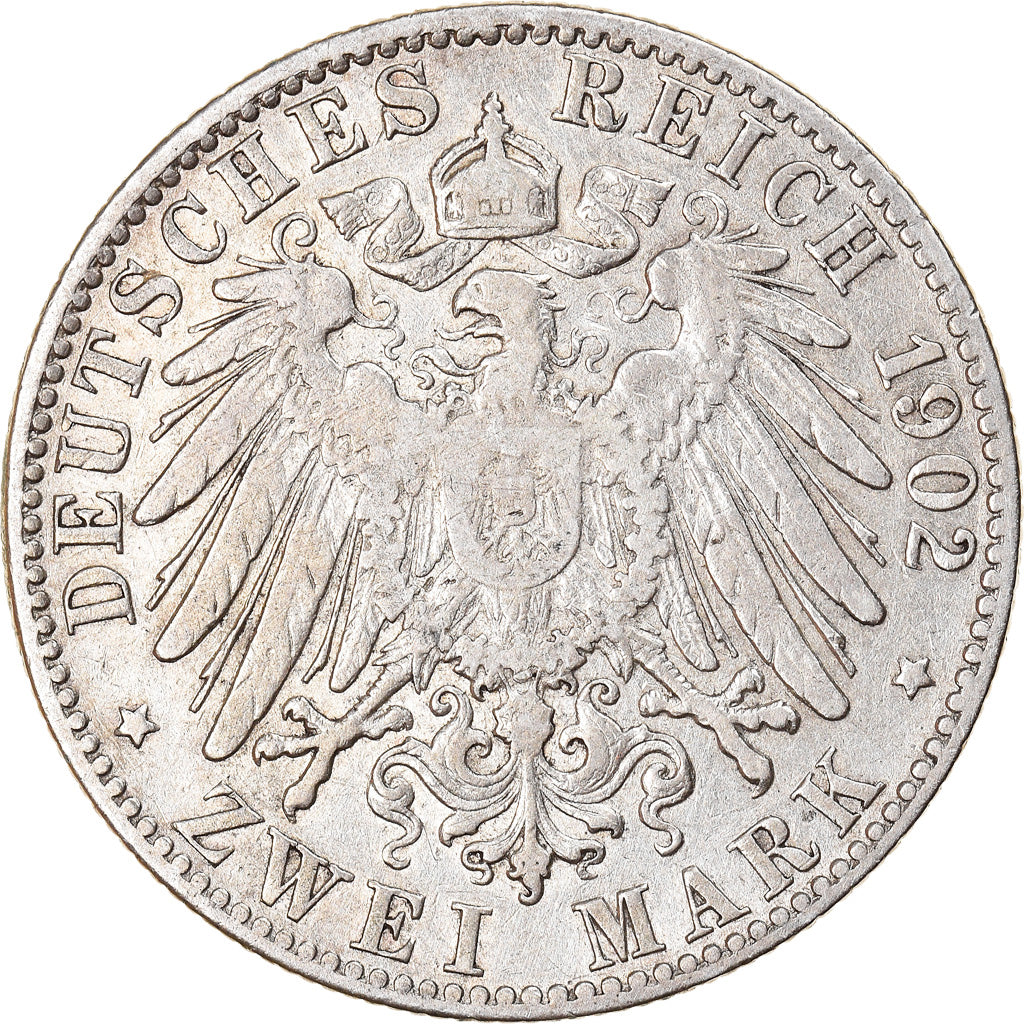 Moeda, Estados Alemães, HAMBURG, 2 Mark, 1902, Hamburg, VF(30-35), Prata