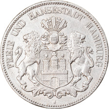 Coin, German States, HAMBURG, 5 Mark, 1907, Hamburg, EF(40-45), Silver, KM:610