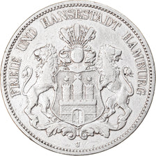 Coin, German States, HAMBURG, 5 Mark, 1876, Hambourg, EF(40-45), Silver, KM:598