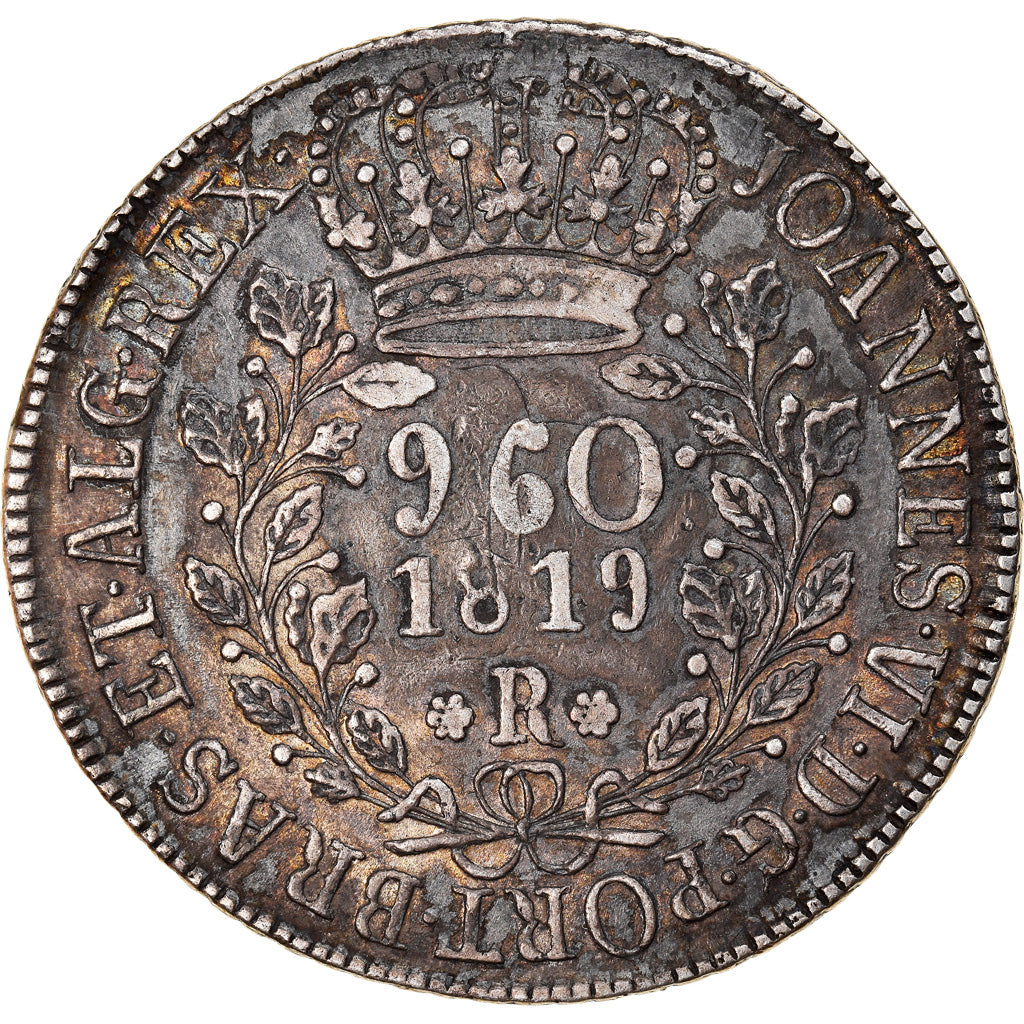 Coin, Brazil, 960 Reis, 1819, Rio de Janeiro, EF(40-45), Silver, KM:326.1