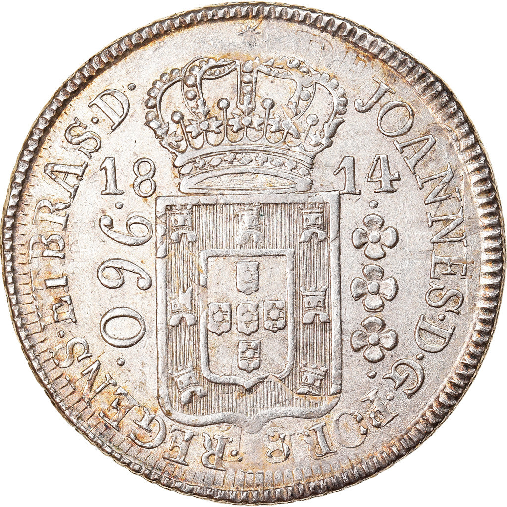 Coin, Brazil, 960 Reis, 1814, Rio de Janeiro, EF(40-45), Silver, KM:307.3