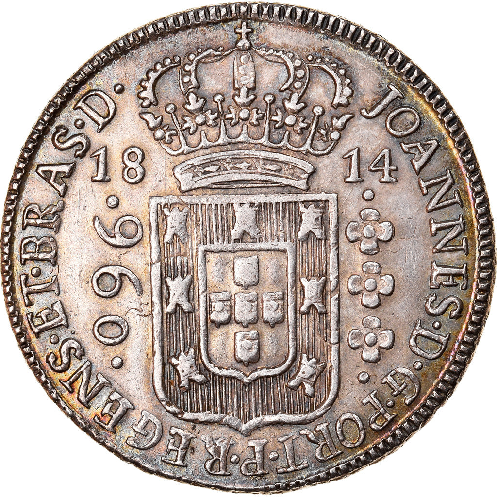 Coin, Brazil, 960 Reis, 1814, Rio de Janeiro, AU(50-53), Silver, KM:307.3