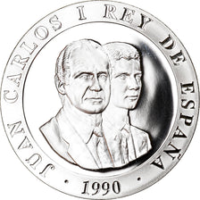 Coin, Spain, Juan Carlos I, 2000 Pesetas, 1990, MS(64), Silver, KM:859