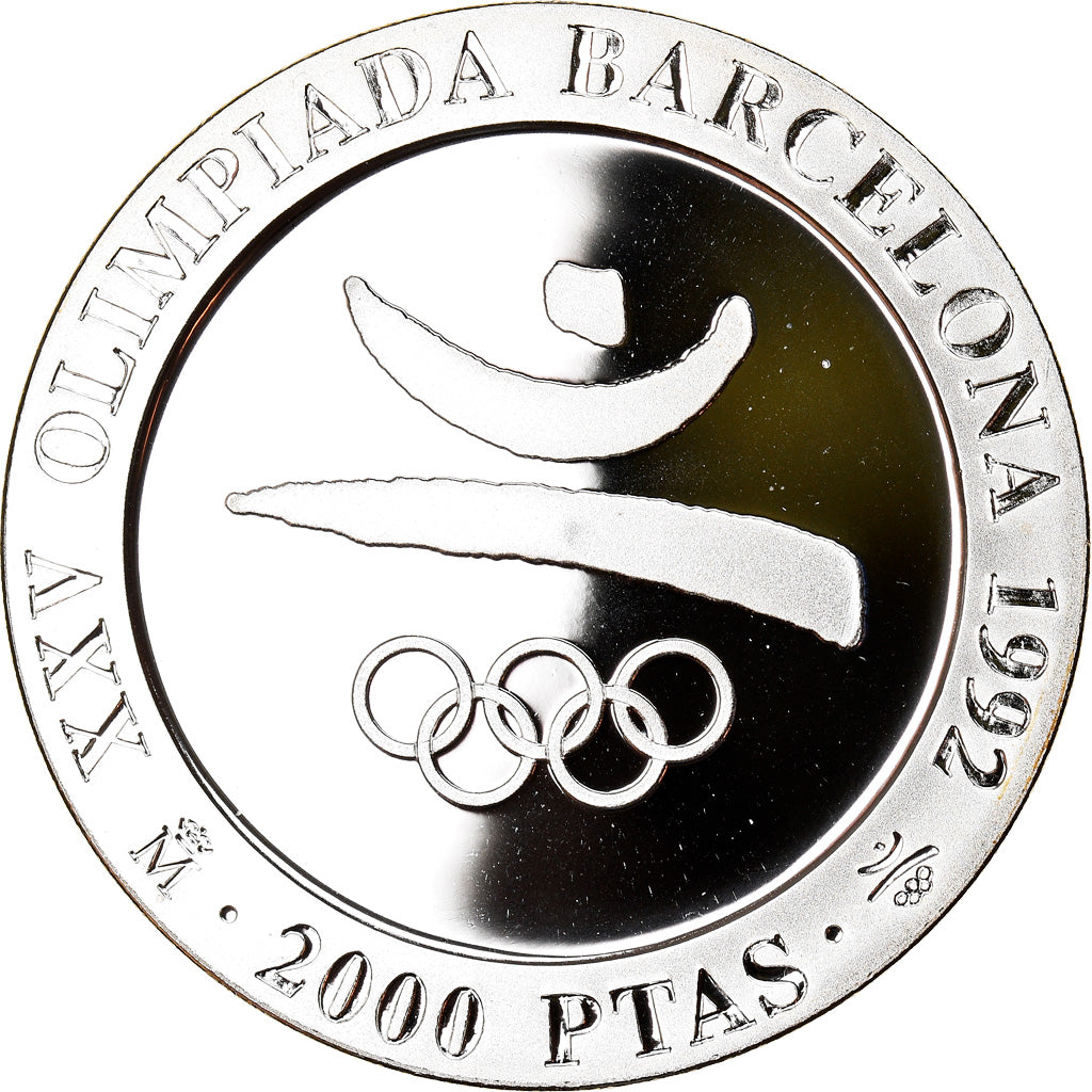 Munten, Spanje, Juan Carlos I, 2000 Pesetas, 1990, UNC, Zilver, KM:859