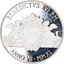 PAŃSTWO WATYKAŃSKIE, 5 Euro, 2011, Rome, MS(65-70), Srebro, KM:427