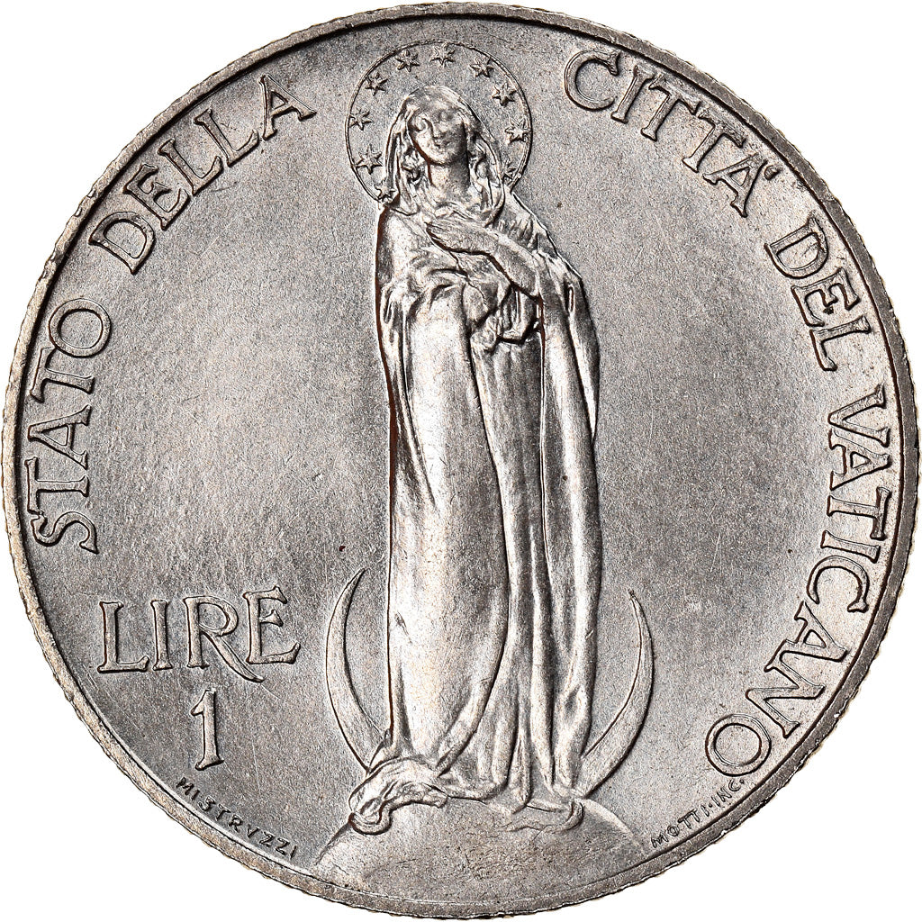 Coin, VATICAN CITY, Pius XI, Lira, 1929, Roma, AU(55-58), Nickel, KM:5