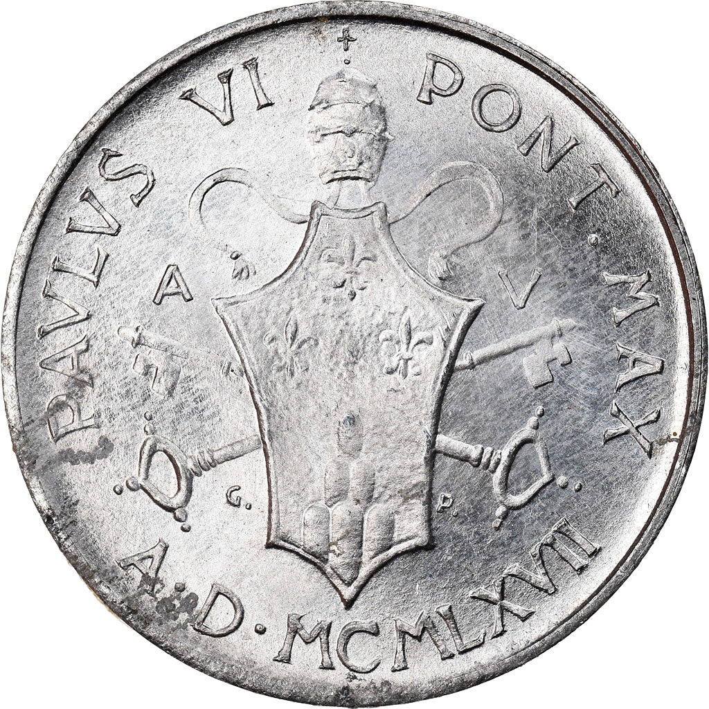 Munten, Vaticaanstad, Paul VI, Lira, 1967, Roma, PR, Aluminium, KM:92