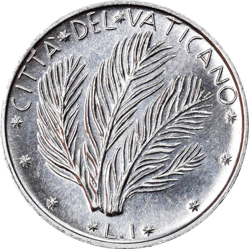 Moeda, CIDADE DO VATICANO, Paul VI, Lira, 1976, Roma, MS(65-70), Alumínio