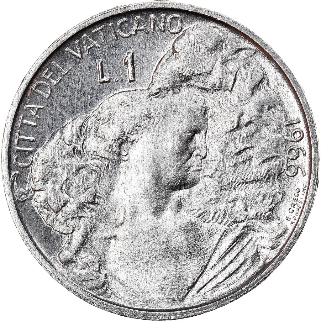 Monnaie, Cité du Vatican, Paul VI, Lira, 1966, Roma, SPL, Aluminium, KM:84