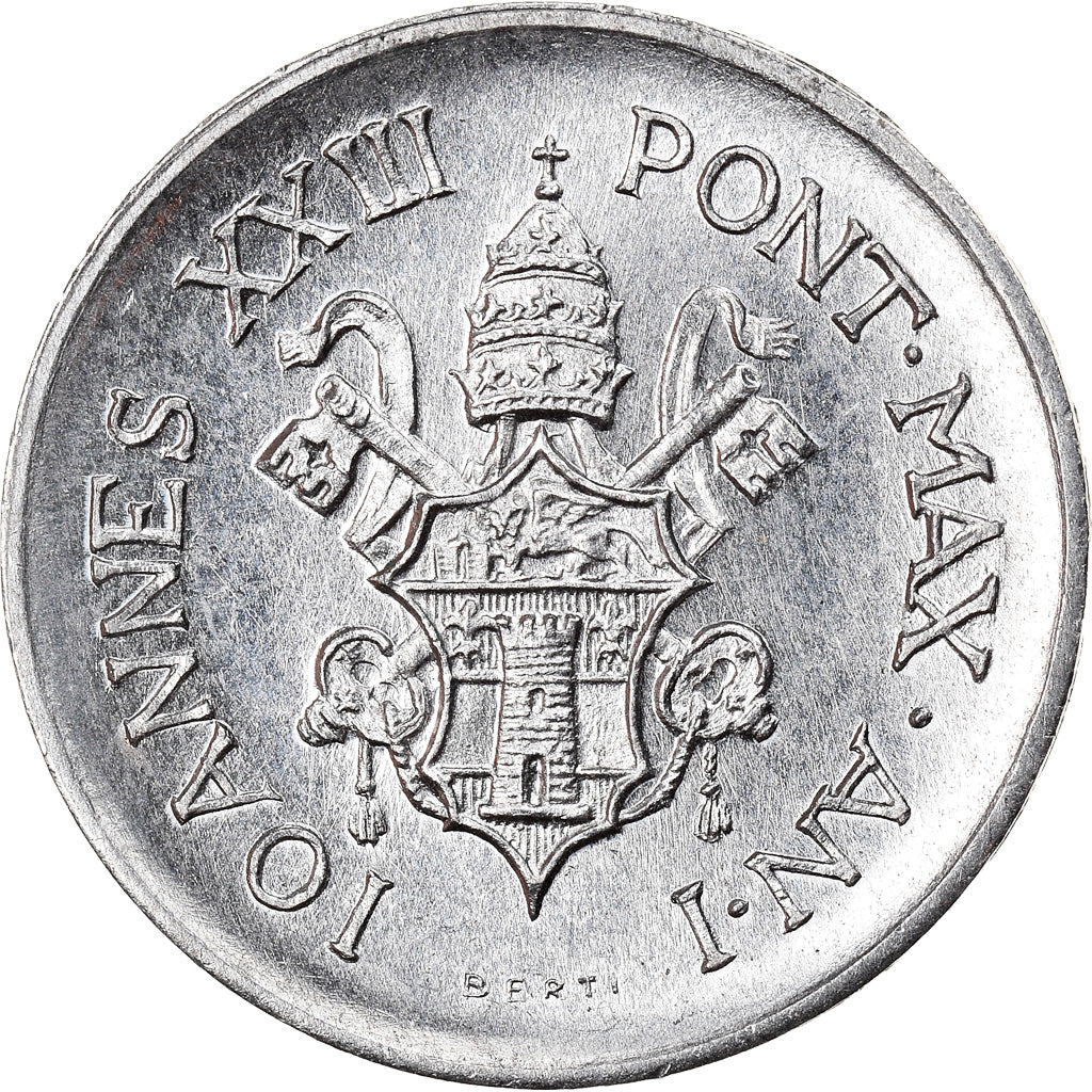 Coin, VATICAN CITY, John XXIII, Lira, 1959, MS(64), Aluminum, KM:58.1