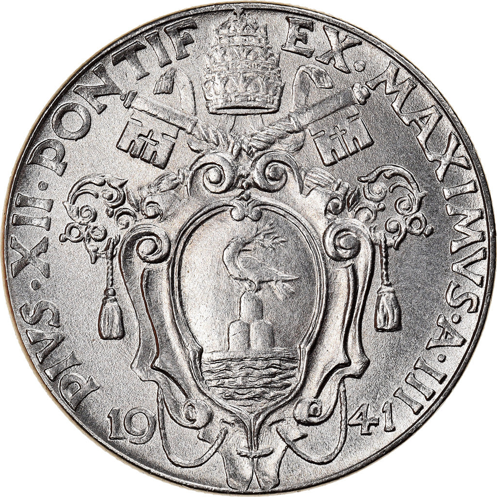 Coin, VATICAN CITY, Pius XII, 20 Centesimi, 1941, Roma, MS(63), Stainless Steel