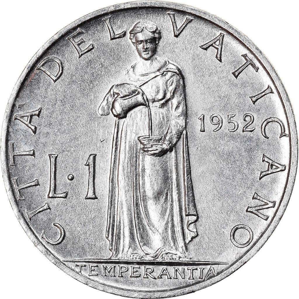Coin, VATICAN CITY, Pius XII, Lira, 1952, MS(65-70), Aluminum, KM:49.1