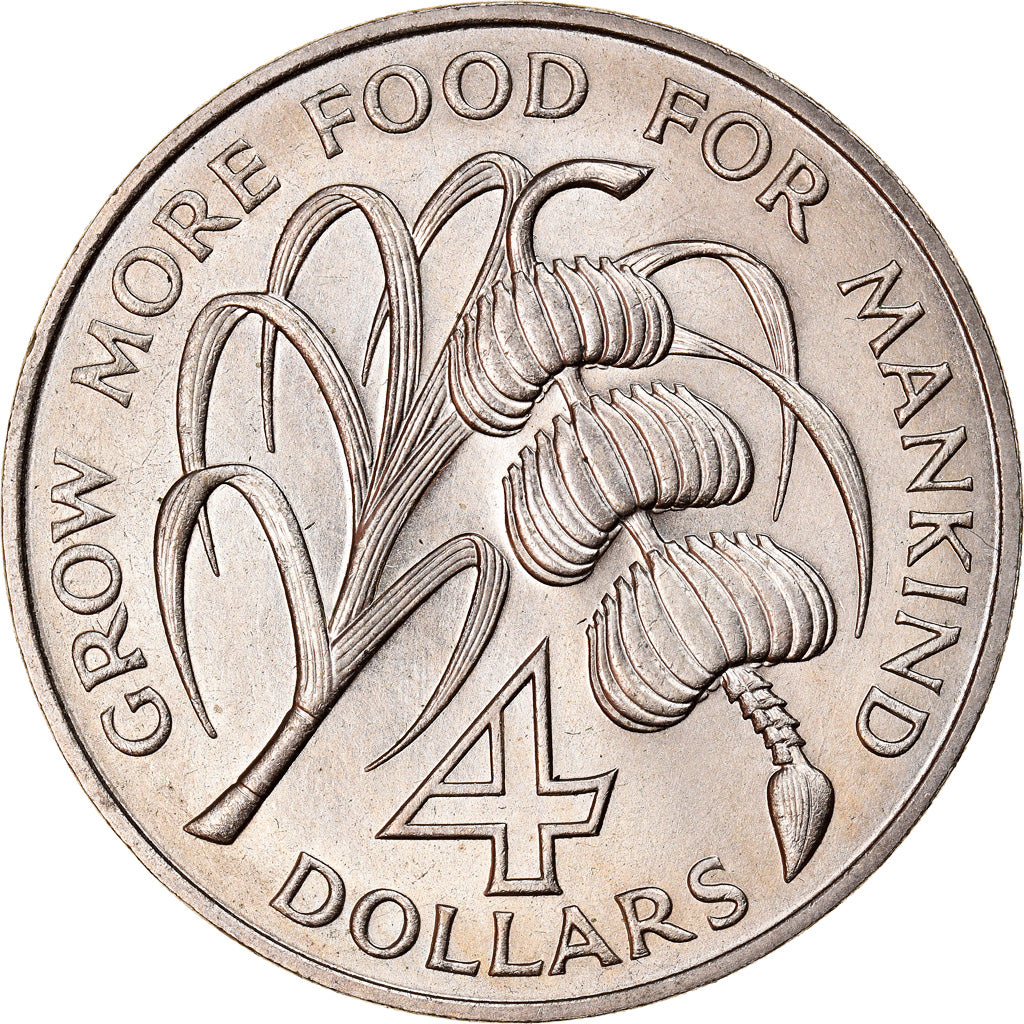 Coin, SAINT KITTS & NEVIS, 4 Dollars, 1970, MS(65-70), Copper-nickel, KM:1
