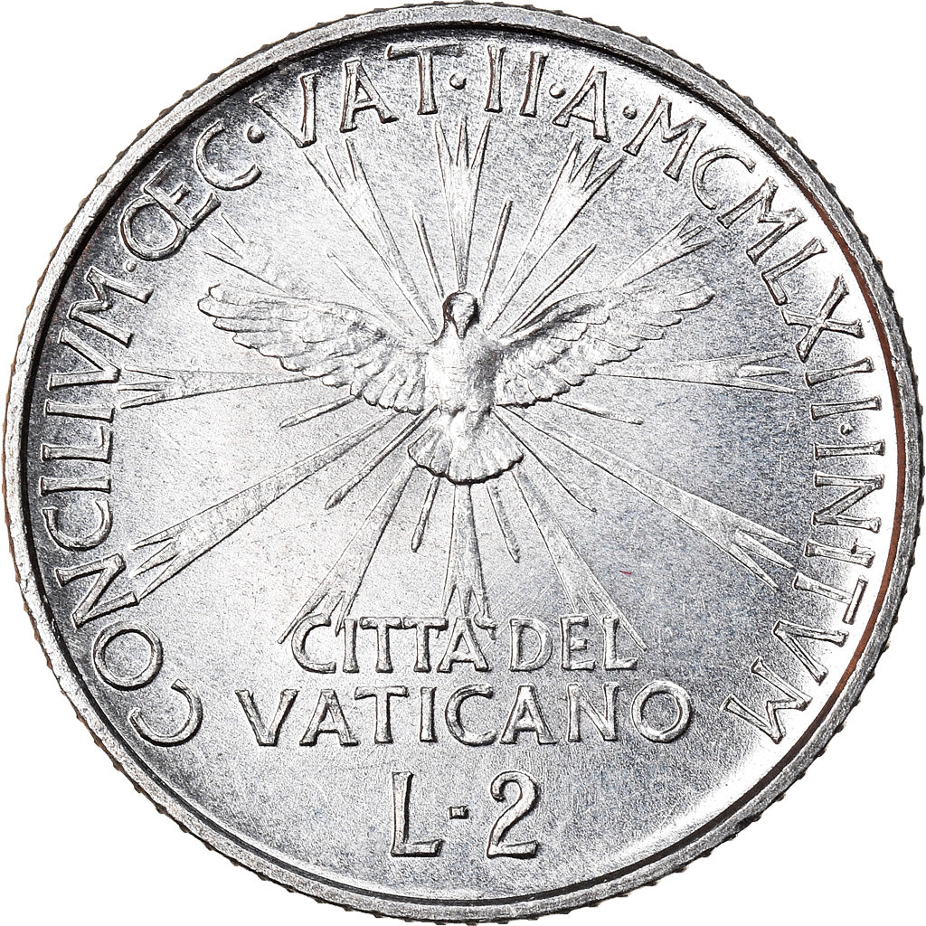Coin, VATICAN CITY, John XXIII, 2 Lire, 1962, MS(63), Aluminum, KM:68
