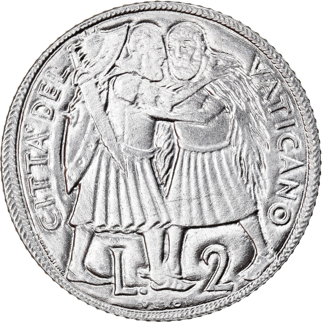 Coin, VATICAN CITY, Paul VI, 2 Lire, 1975, Roma, MS(64), Aluminum, KM:125