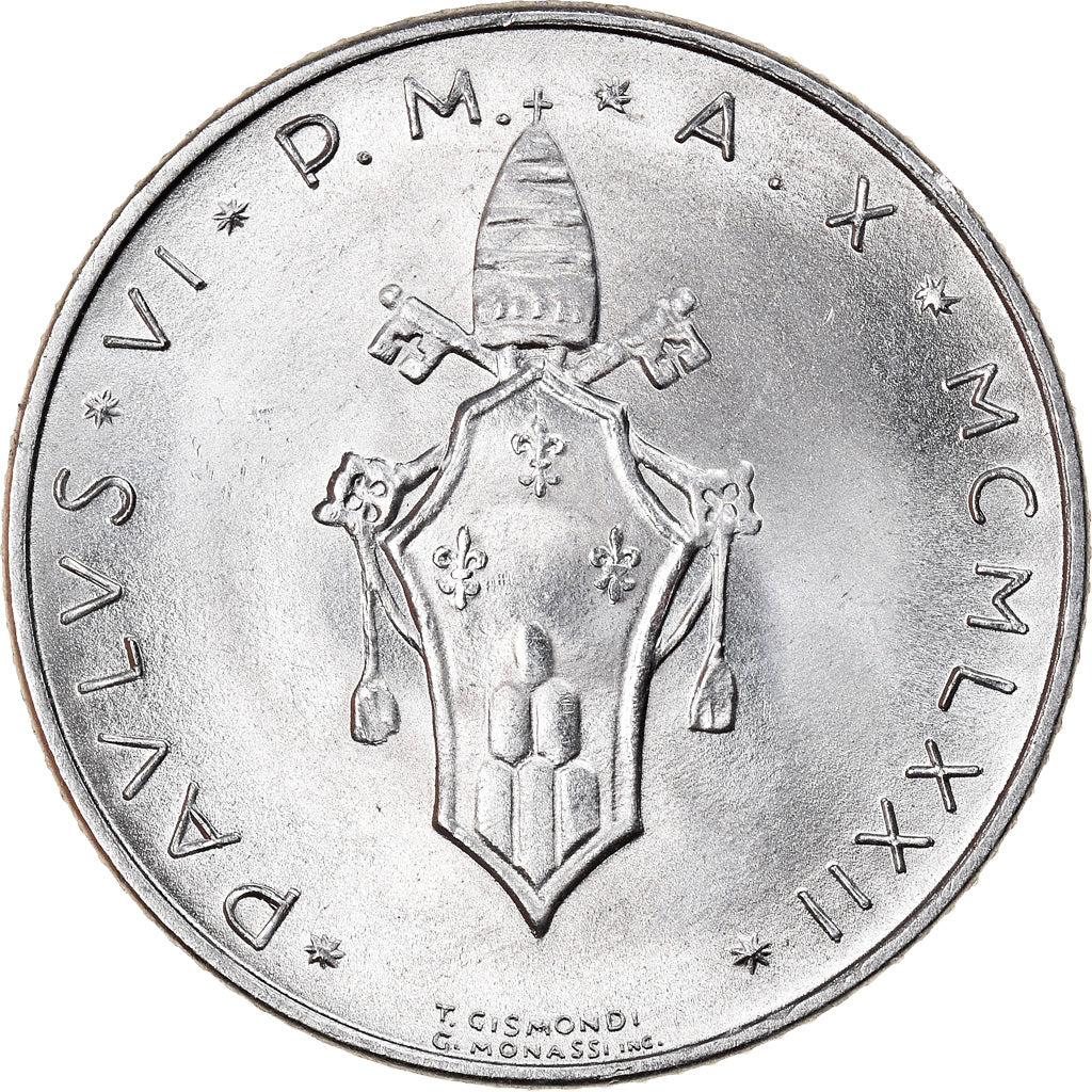 Moeda, CIDADE DO VATICANO, Paul VI, 2 Lire, 1972, Roma, MS(63), Alumínio