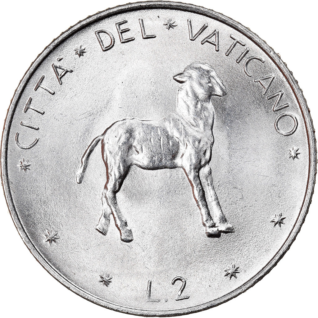 Moeda, CIDADE DO VATICANO, Paul VI, 2 Lire, 1972, Roma, MS(63), Alumínio