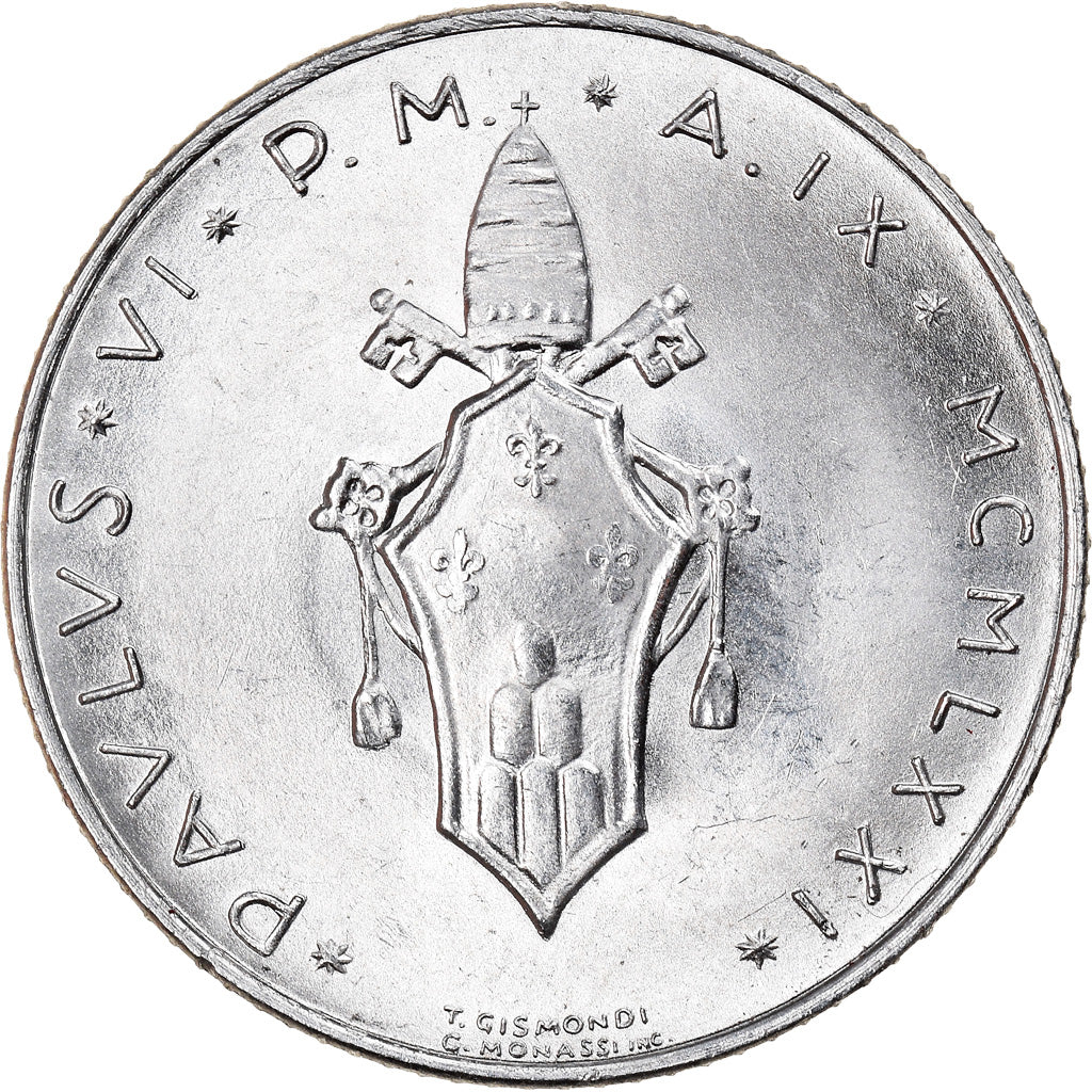 Coin, VATICAN CITY, Paul VI, 2 Lire, 1971, Roma, MS(65-70), Aluminum, KM:117