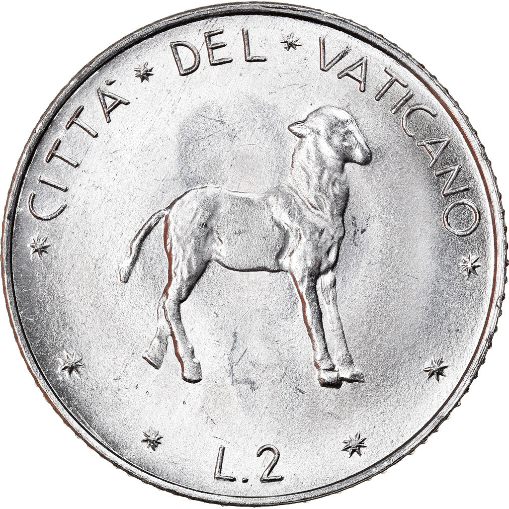 Coin, VATICAN CITY, Paul VI, 2 Lire, 1971, Roma, MS(65-70), Aluminum, KM:117