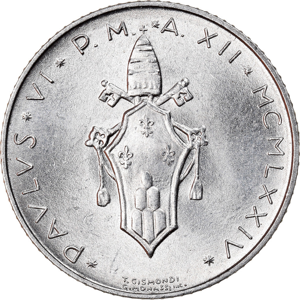 Moneta, PAŃSTWO WATYKAŃSKIE, Paul VI, 2 Lire, 1974, Roma, MS(65-70)
