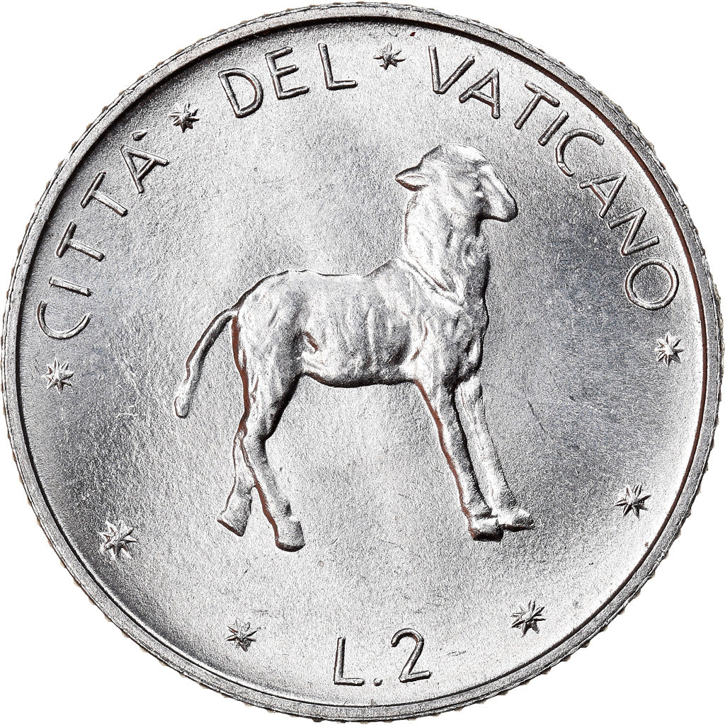 Moneta, PAŃSTWO WATYKAŃSKIE, Paul VI, 2 Lire, 1974, Roma, MS(65-70)