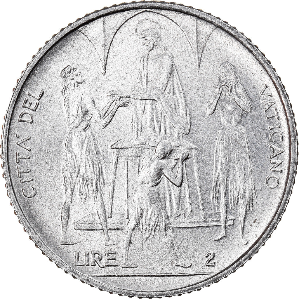 Monnaie, Cité du Vatican, Paul VI, 2 Lire, 1968, Roma, FDC, Aluminium, KM:101