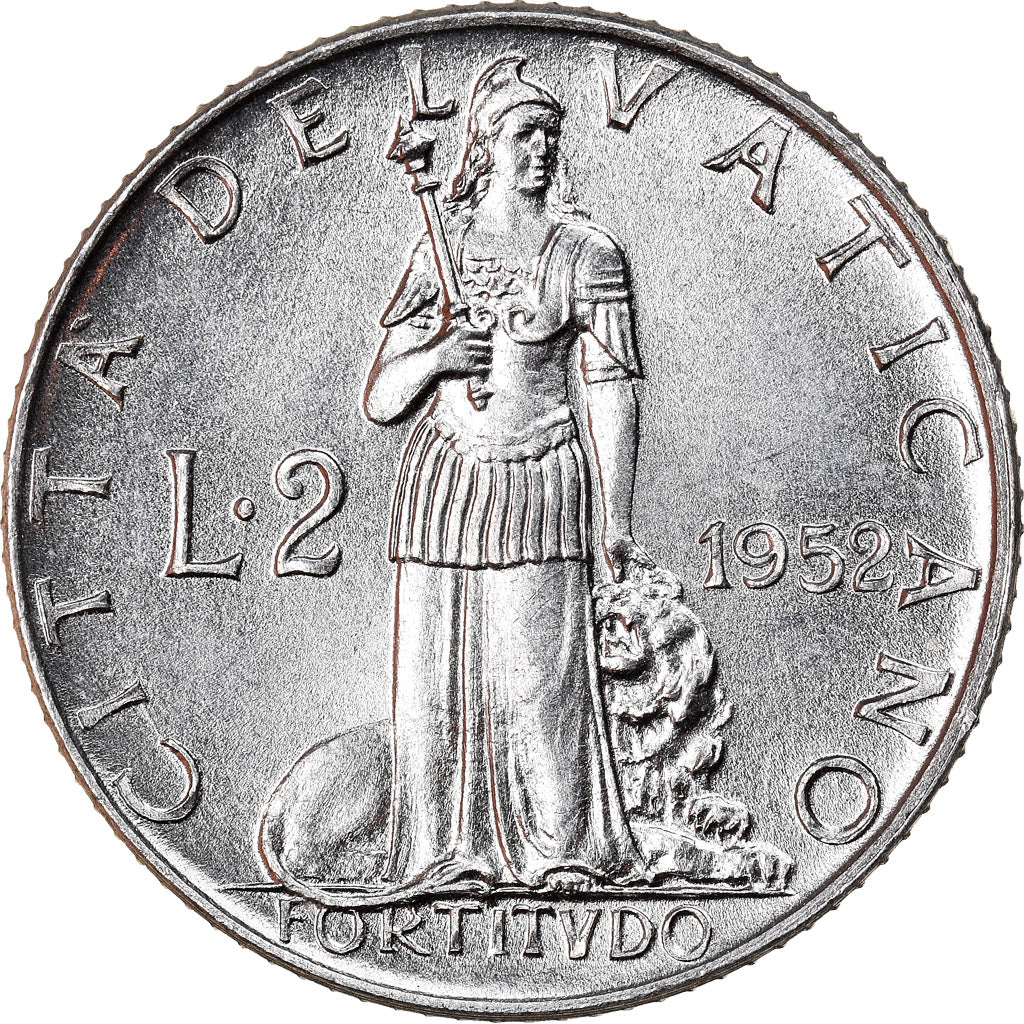 Moneta, CITTÀ DEL VATICANO, Pius XII, 2 Lire, 1952, FDC, Alluminio, KM:50