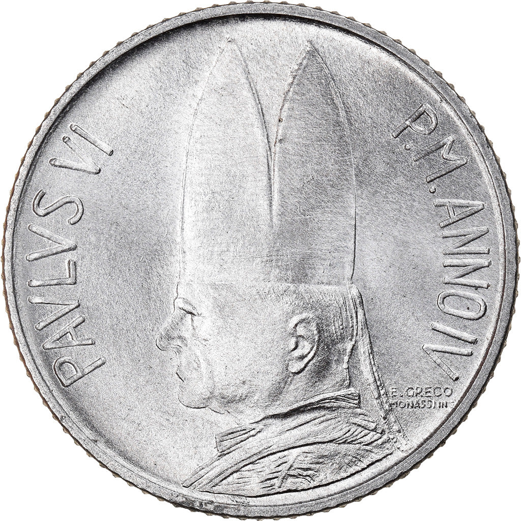 Moeda, CIDADE DO VATICANO, Paul VI, 2 Lire, 1966, Roma, MS(63), Alumínio, KM:85