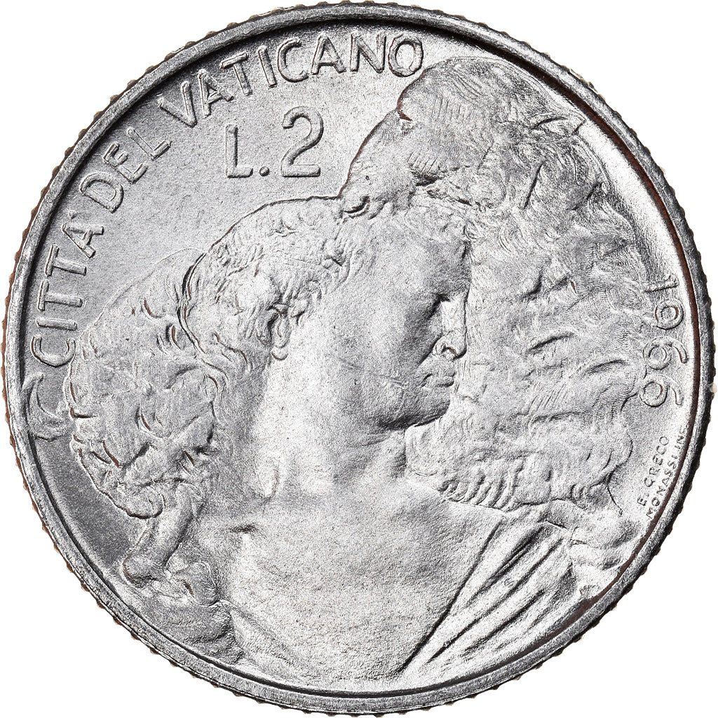 Moeda, CIDADE DO VATICANO, Paul VI, 2 Lire, 1966, Roma, MS(63), Alumínio, KM:85