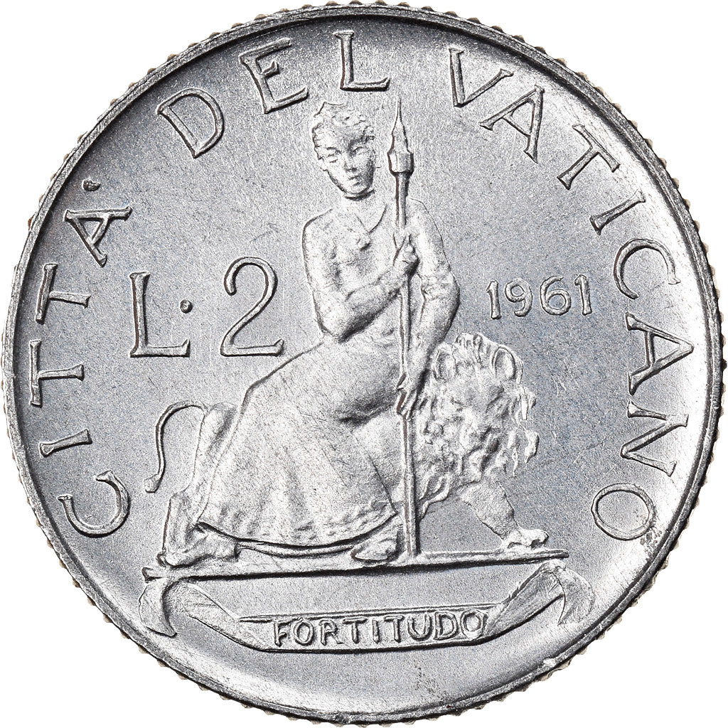 Monnaie, Cité du Vatican, John XXIII, 2 Lire, 1961, SPL, Aluminium, KM:59.2