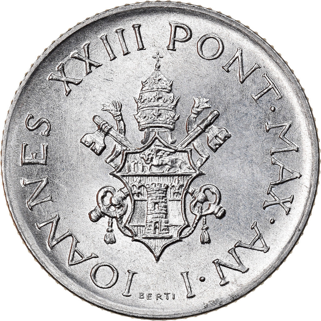 Coin, VATICAN CITY, John XXIII, 2 Lire, 1959, MS(64), Aluminum, KM:59.1