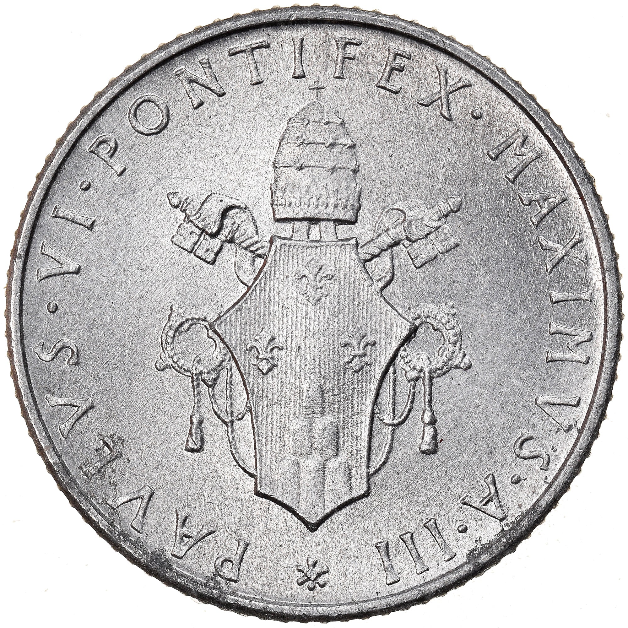Moneta, PAŃSTWO WATYKAŃSKIE, Paul VI, 2 Lire, 1965, MS(63), Aluminium, KM:77.2