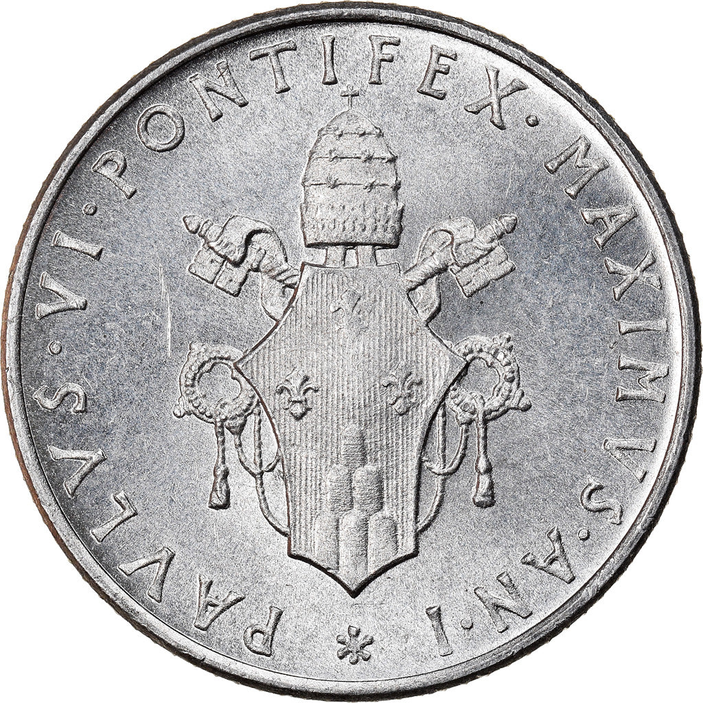 Coin, VATICAN CITY, Paul VI, 2 Lire, 1963, MS(63), Aluminum, KM:77.1