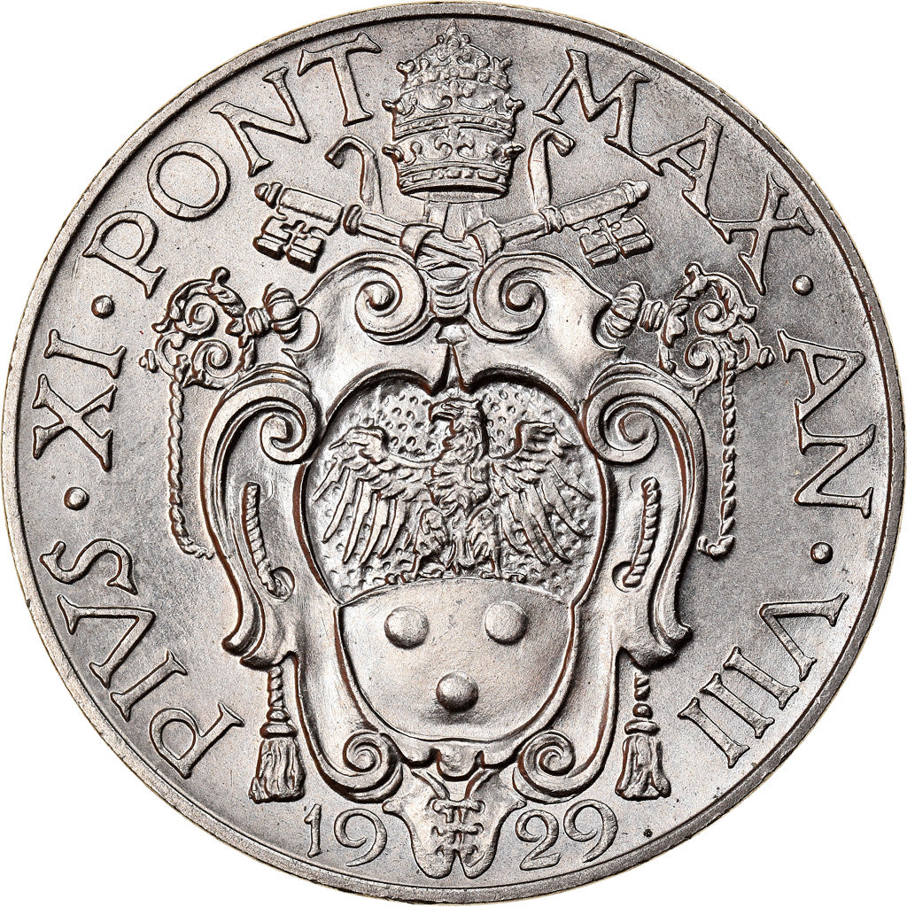 Moneda, CIUDAD DEL VATICANO, Pius XI, 2 Lire, 1929, Roma, SC, Níquel, KM:6