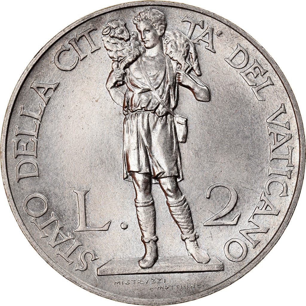 Moneda, CIUDAD DEL VATICANO, Pius XI, 2 Lire, 1929, Roma, SC, Níquel, KM:6