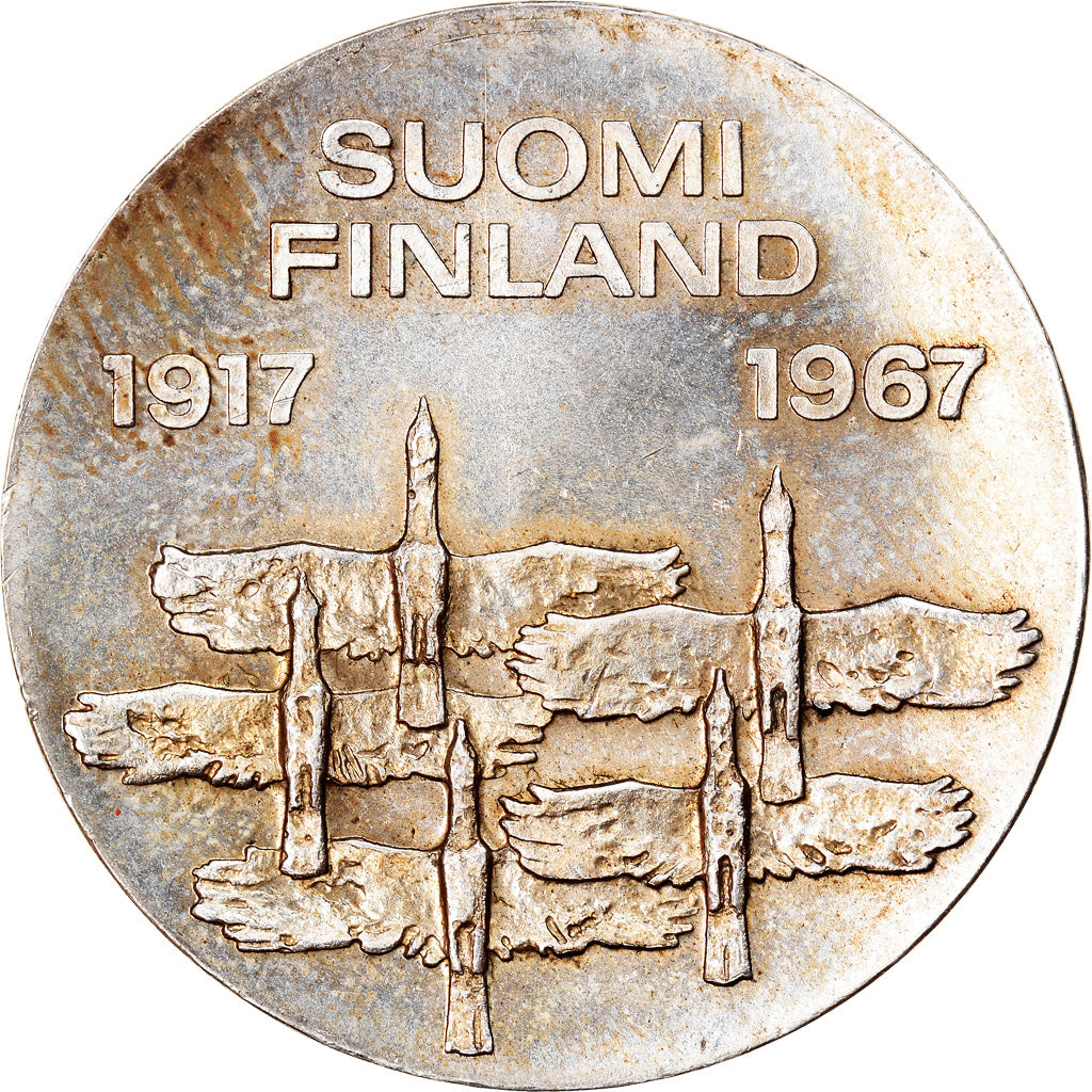 Coin, Finland, 10 Markkaa, 1967, AU(55-58), Silver, KM:50